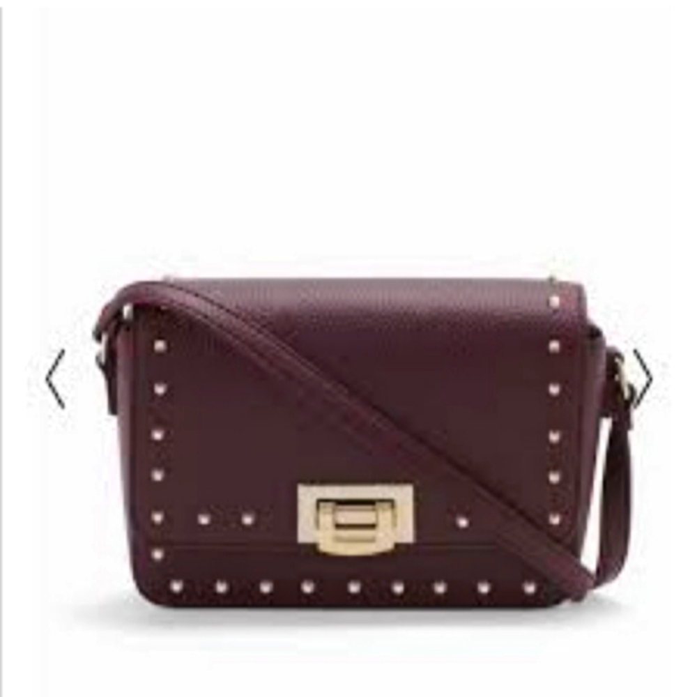 Studded Crossbody Bag in Plum